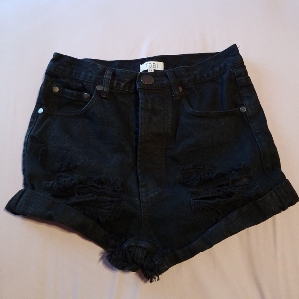 TOBI Hyperion High Waisted Denim Shorts
